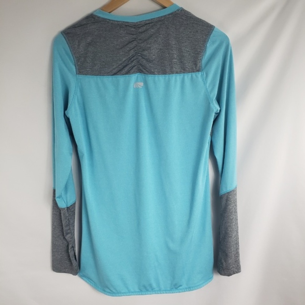 Marika Aqua Gray Drywik Long Sleeve Athletic Top - Picture 3 of 4